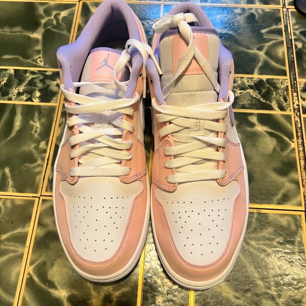 Jordan Athletic Shoes in White, Pink, and Lavender